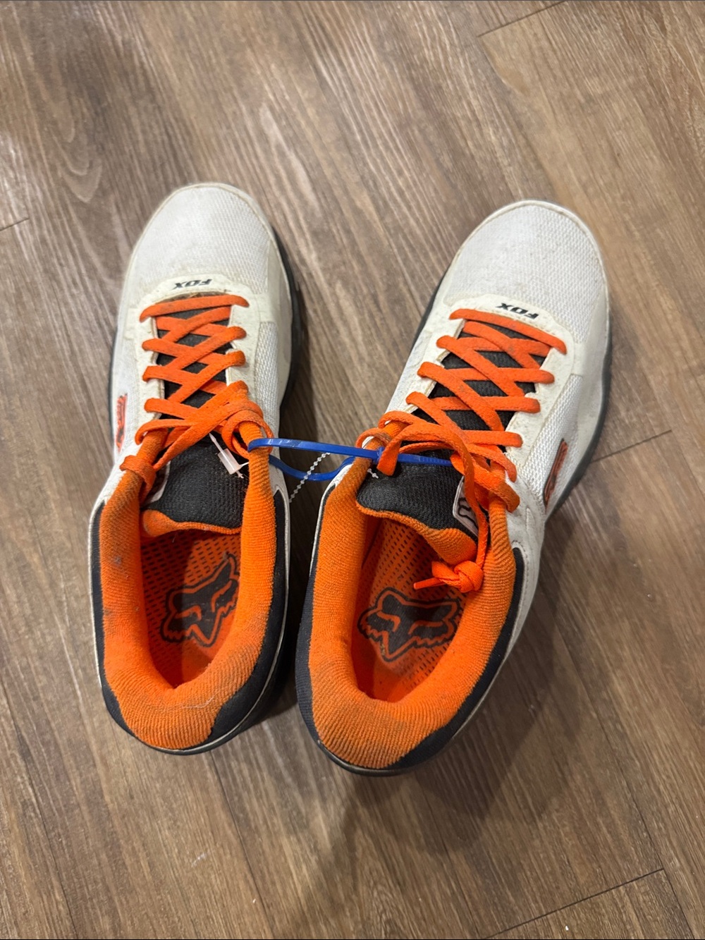 Fox Men’s White Athletic Sneakers with Orange Accents